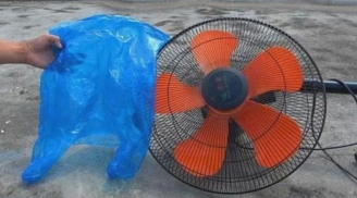 Làm sạch quạt điện không cần tháo khung, không cần rửa: Dùng 1 túi nylon là sạch hết