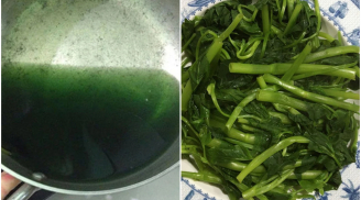 Rau muống luộc nước có màu đen, nên ăn tiếp hay đổ đi?