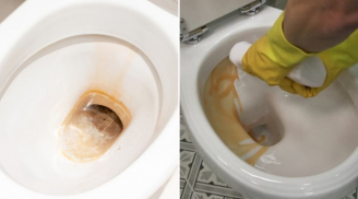 Bồn cầu đóng cặn vàng khè: Làm cách này, không cần tốn công cọ rửa cũng sạch bong