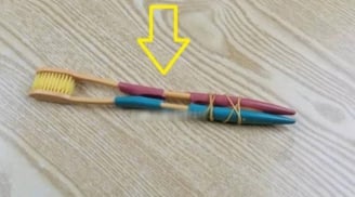 Chỉ với 2 bàn chải đánh răng cũ buộc vào nhau, giải quyết ngay rắc rối mà gia đình nào cũng gặp phải