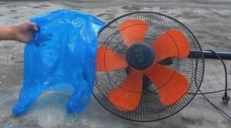 Mẹo dùng túi nilon làm sạch quạt nhanh chóng, không cần tháo khung mà vẫn sạch bóng như mới