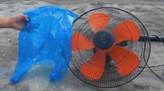 Mẹo dùng túi nilon vệ sinh quạt sạch bong trong 1 phút, không cần tháo khung, ai cũng làm được!