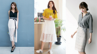 Chân váy ren mang đến diện mạo nữ tính và quyến rũ cho nàng bánh bèo