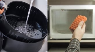 Mẹo làm sạch lò vi sóng và nồi chiên không dầu chỉ trong 2 phút, không cần nước rửa chén