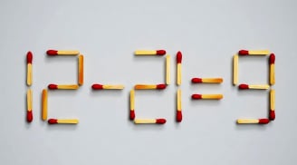 Di chuyển một que diêm để 12-21=9 thành phép tính đúng