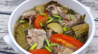 Cách nấu canh dưa cải chua sườn non ngon ngọt, chua chua vô cùng hấp dẫn