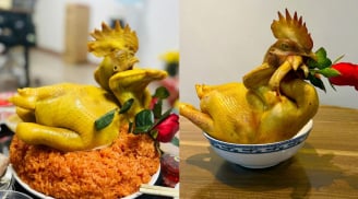 Cách luộc gà cúng da vàng óng, không bị nứt da, đỏ xương