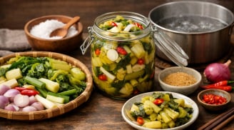 Cách muối dưa cải Vàng Giòn không khú váng với Nước Nóng: Nhiều người tưởng nghịch dại hoá ra thành công bất ngờ