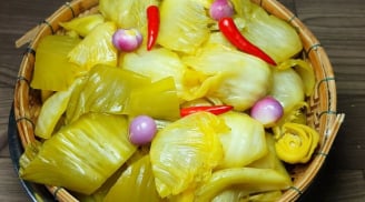 Mẹo muối dưa cải ăn Tết, 2 ngày ăn được, dưa vàng giòn, để lâu không nổi váng