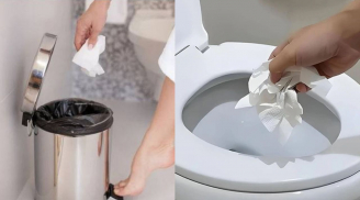 Giấy vệ sinh dùng xong nên vứt vào bồn cầu hay vứt vào thùng rác?