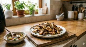 Mẹo làm nấm đùi gà nướng xém cạnh bằng nồi chiên không dầu, đơn giản nhưng rất đưa cơm