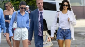 Kendall Jenner chứng minh sức hút của thời trang basic với áo sơ mi và quần short