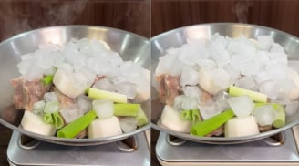 Tại sao khi nên thêm vài viên đá lạnh vào nồi nước hầm xương?