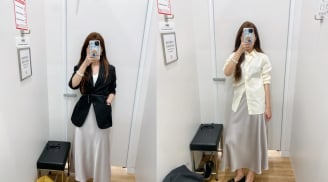 Chân váy satin trắng lên ngôi 2026: Công thức đen – trắng tối giản nhưng vẫn đủ sức nâng tầm phong cách