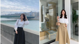 Áo sơ mi và chân váy: Công thức quen thuộc nhưng đủ sức nâng tầm phong cách công sở