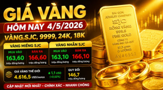 Bảng giá vàng 9999 24K 18K SJC DOJI PNJ hôm nay 4/5/2026