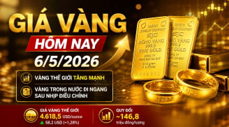 Bảng giá vàng 9999 24K 18K SJC DOJI PNJ hôm nay 6/5/2026