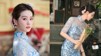 Lưu Thi Thi gây sốt vì lớp makeup giữa trời nắng Hà Nội, dân mạng đua nhau hỏi bí quyết giữ da ráo mịn