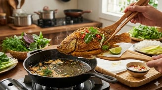 Bí quyết rán cá giòn rụm, nguyên miếng: Không bắn dầu, sát chảo
