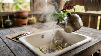 Đổ một cốc nước nóng xuống cống theo cách này: Nhà bếp thơm tho suốt cả tuần, sạch bóng dầu mỡ