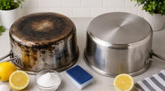 Mẹo làm sạch đáy nồi cháy đen, khét bám lâu ngày: Áp dụng đúng cách, nồi sáng bóng như mới