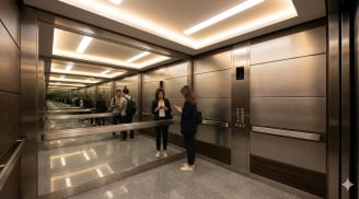 Tại sao nhiều thang máy đều đặt gương lớn bên trong? Công dụng thật sự không chỉ để soi