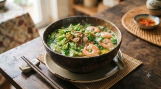 Hoa thiên lý nấu tôm ngon