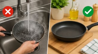 Vì sao không nên rửa chảo ngay khi vừa nấu xong?