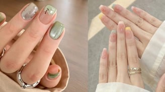 Nail nền trong điểm sắc xanh – xu hướng thanh lịch cho mùa thu 2026