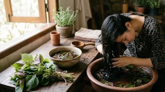 Cách dùng lá tía tô gội đầu chống rụng tóc, kích thích mọc tóc con