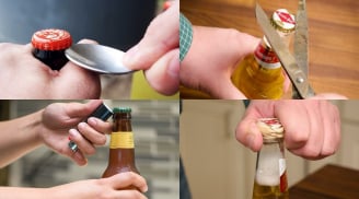 Cách mở nắp chai bia, hộp đựng trong ngăn lạnh không cần dụng cụ