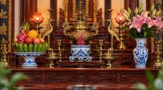 Vì sao người xưa đặt lọ hoa bên trái ban thờ?