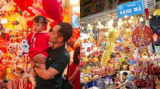 Hàng Mã rực rỡ trước Trung thu: Đèn ông sao, đầu lân phủ kín phố, người lớn cũng mê mẩn
