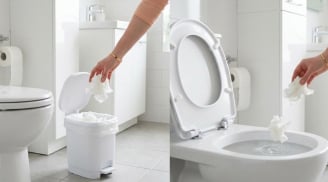 Hỏi: Nên bỏ giấy vệ sinh vào bồn cầu hay thùng rác?