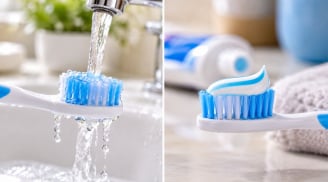Có nên làm ướt bàn chải trước khi cho kem đánh răng?