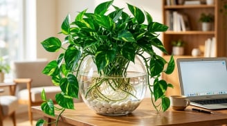 Cách trồng trầu bà thủy sinh đẻ nhiều nhánh, lá xanh mướt, to như bàn tay
