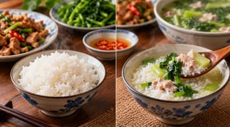 Ăn cơm khô hay cơm chan canh tốt hơn cho tiêu hóa?