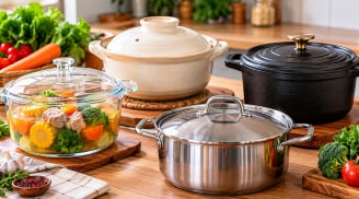Bạn đang dùng loại nồi chất liệu gì: Gang, thủy tinh, inox hay gốm sứ?