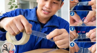 Mẹo dùng 2 ngón tay cắt băng dính nhanh hơn dùng kéo