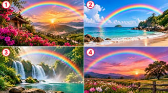Bạn ấn tượng với hình ảnh cầu vồng nào nhất?