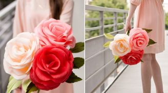 Cách làm hoa hồng giấy khổng lồ - món quà bất ngờ ngày Valentine
