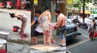 Clip: Thai phụ đẻ rơi ngay giữa phố rồi thản nhiên bế con và xách đồ về nhà