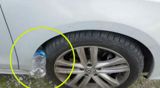 Thấy lốp xe ô tô của bạn bị nhét 1 chai nhựa kiểu này, đừng chạm vào, hãy báo cảnh sát ngay