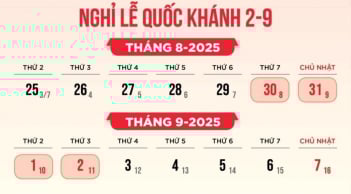 Lịch nghỉ lễ 2/9/2025: Người lao động được nghỉ 4 ngày?