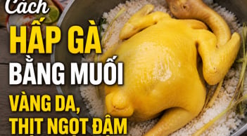 Cách hấp gà bằng muối, vàng da, thịt ngọt đậm
