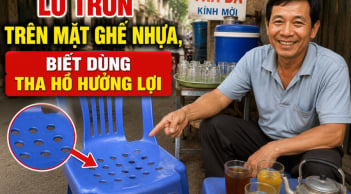 Lỗ tròn trên mặt ghế nhựa, biết dùng tha hồ hưởng lợi