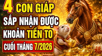 4 con giáp sắp nhận được khoản Tiền To cuối tháng 7/2026