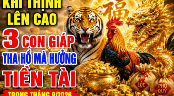 Khí Thịnh lên cao, 3 con giáp tha hồ mà hưởng Tiền Tài trong tháng 8/2026