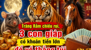 Trăng Rằm chiếu rọi, 3 con giáp có khoản tiền lớn đổ về thẳng túi