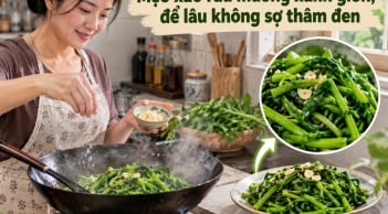 Mẹo xào rau muống xanh giòn, để lâu không sợ thâm đen